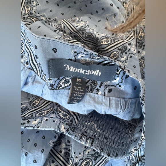 Modcloth Taming the Wild West A-Line Skirt in Blue Bandana - Size M - Picture 5 of 5